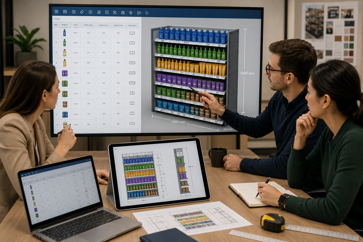 Office meeting on retail planogram design