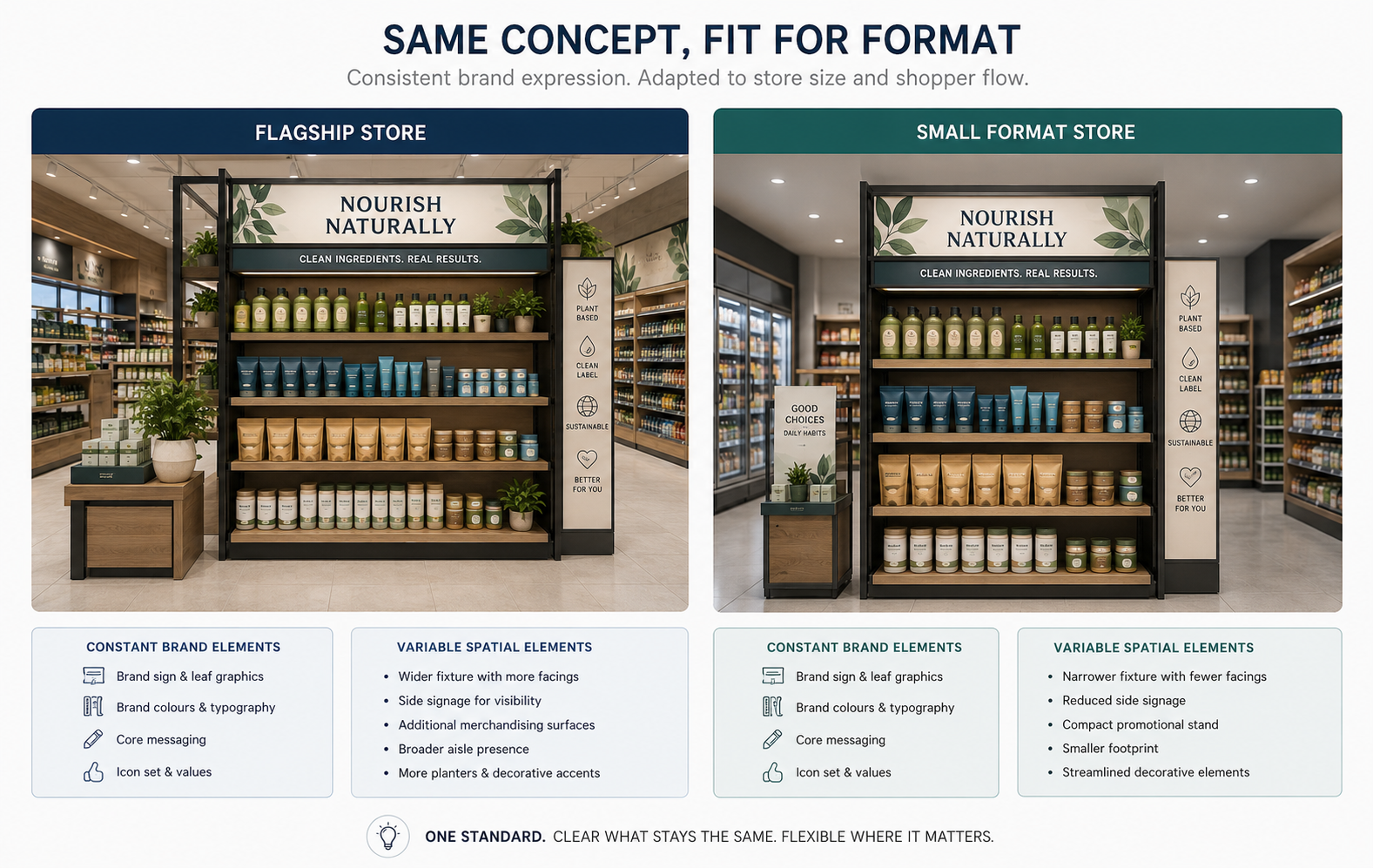 Store layout comparison flagship vs small format Store layout comparison flagship vs small format